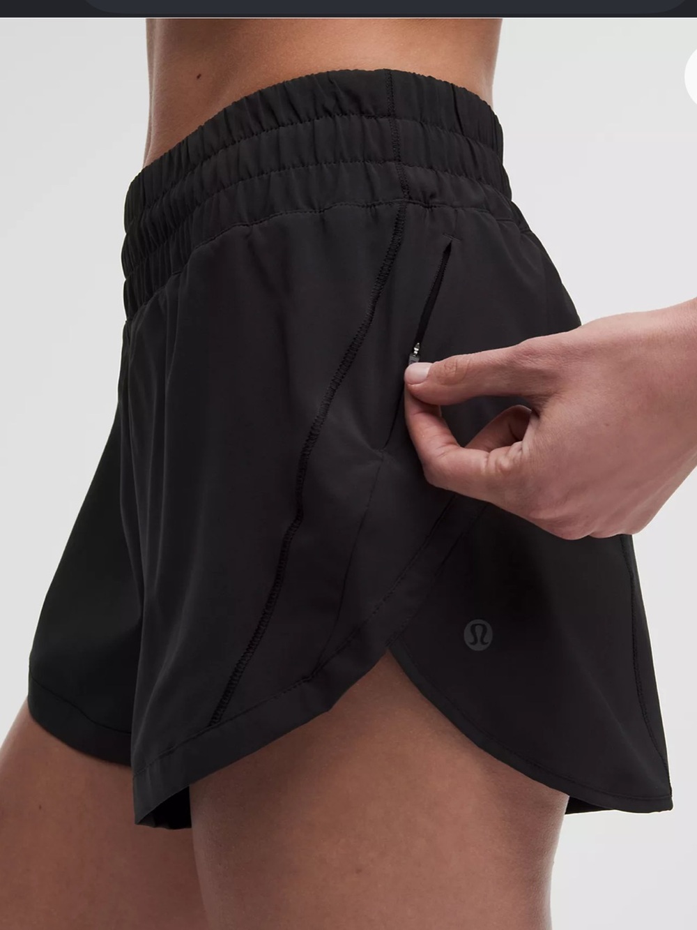lululemon athletica Track That High Rise Lined 3" in Black Running Short Size 6